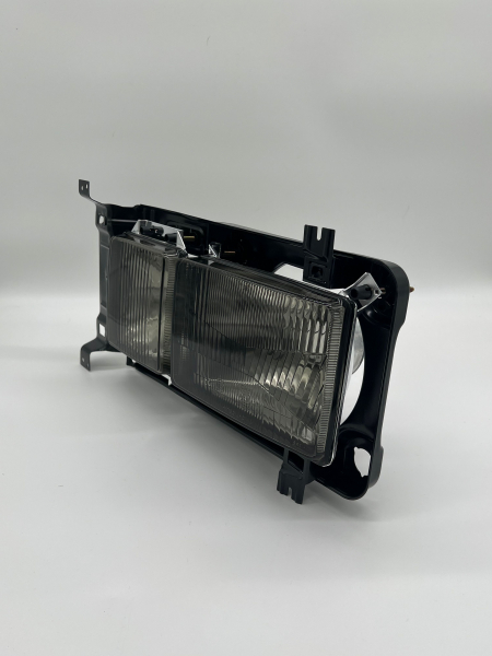 Top Angebot Schwarze eckige Multivan Doppelscheinwerfer + Sportgrill schwarz eckig + Südafrika Kühlergrill schwarz matt + Frontblinker smoke VW T3 Bus BJ 1979 - 1992